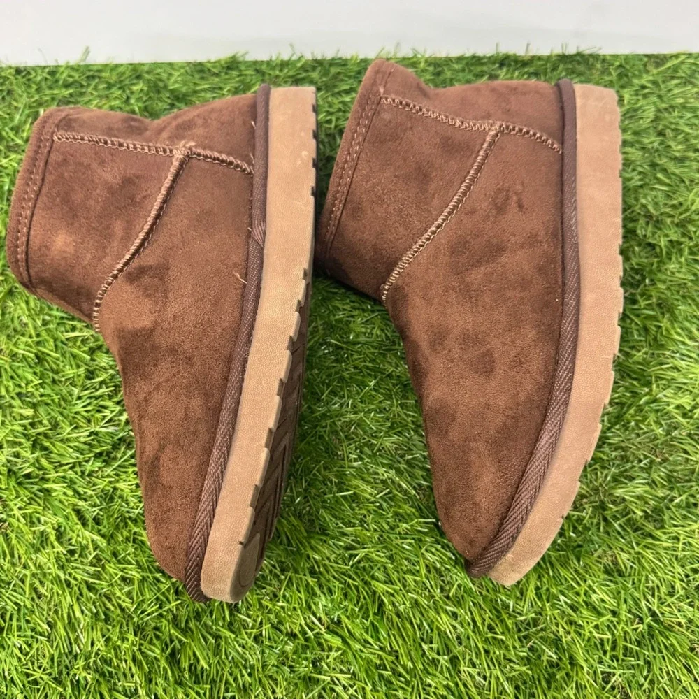 Arizona Sandie Ankle Boots Kids Size‎ 6 Brown Faux Fur Lined Slip On 037-3039